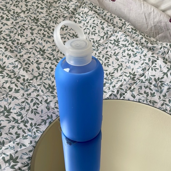 bkr Other - bkr 8oz Glass Water Bottle With Blue Silicone Sleeve and Original Top
